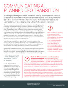 CEO Transition Communications Cover