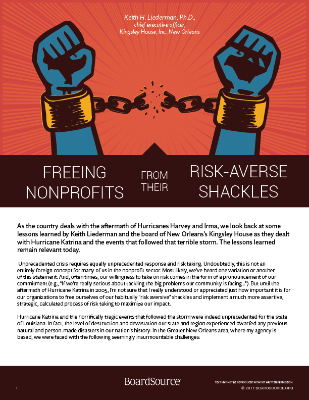 Freeing Nonprofits From their Risk Averse Shackles