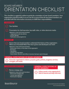 Board Orientation Checklist