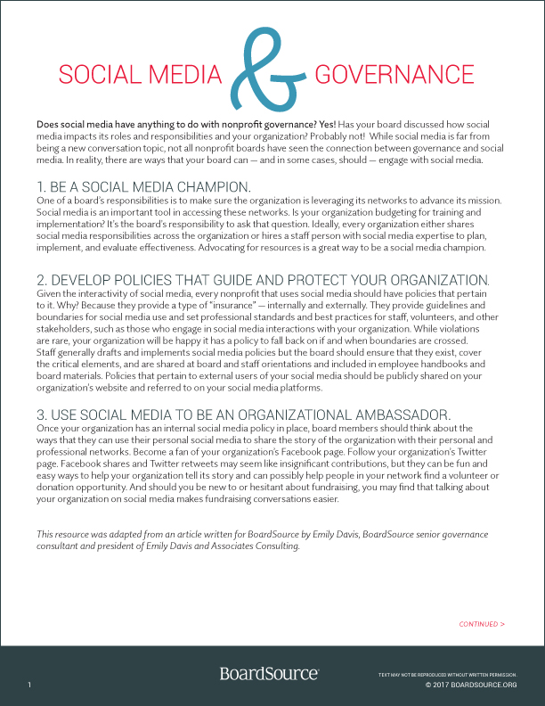 Social Media & Governance
