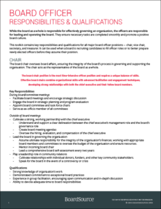 Board Officer Responsibilities & Qualifications