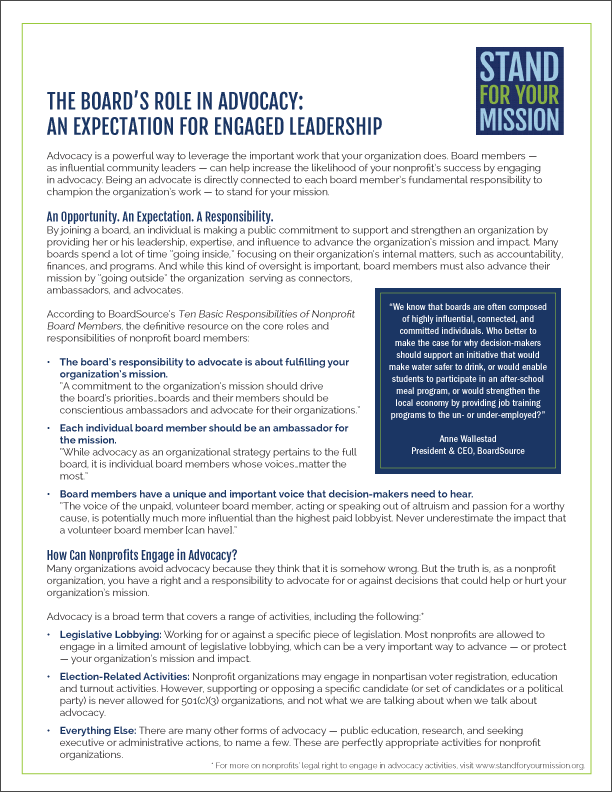 Board's Role in Advocacy