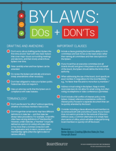 Bylaws Dos and Don'ts