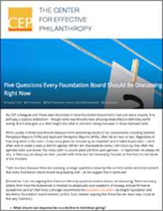 CEP Five Questions for Foundation Boards