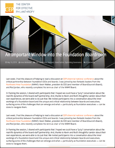 An Important Window into the Foundation Boardroom